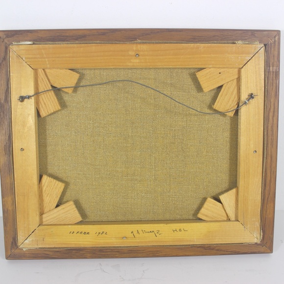 Vintage Original Still Life Painting Signed by Artist Framed Oil on Canvas Kitch - Picture 9 of 9